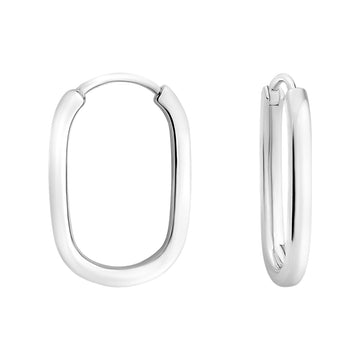 Oval Creolen in 925 Silber