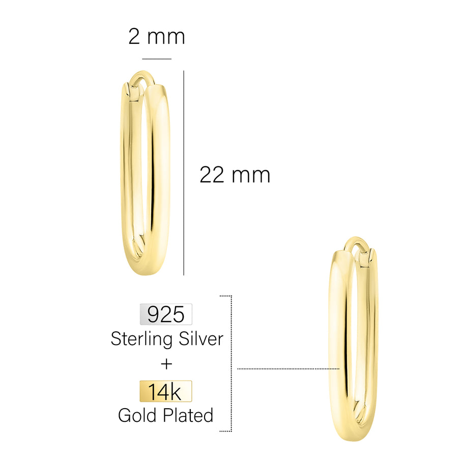 Oval Creolen in 925 Silber