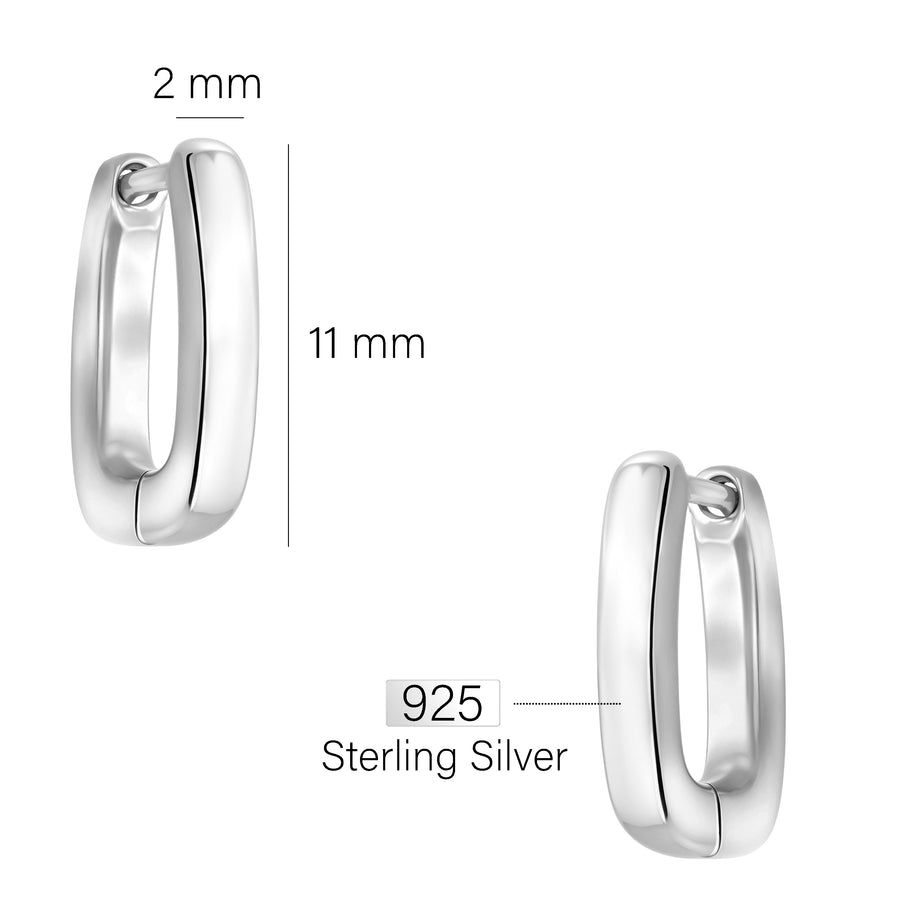 Oval Creolen in 925 Silber