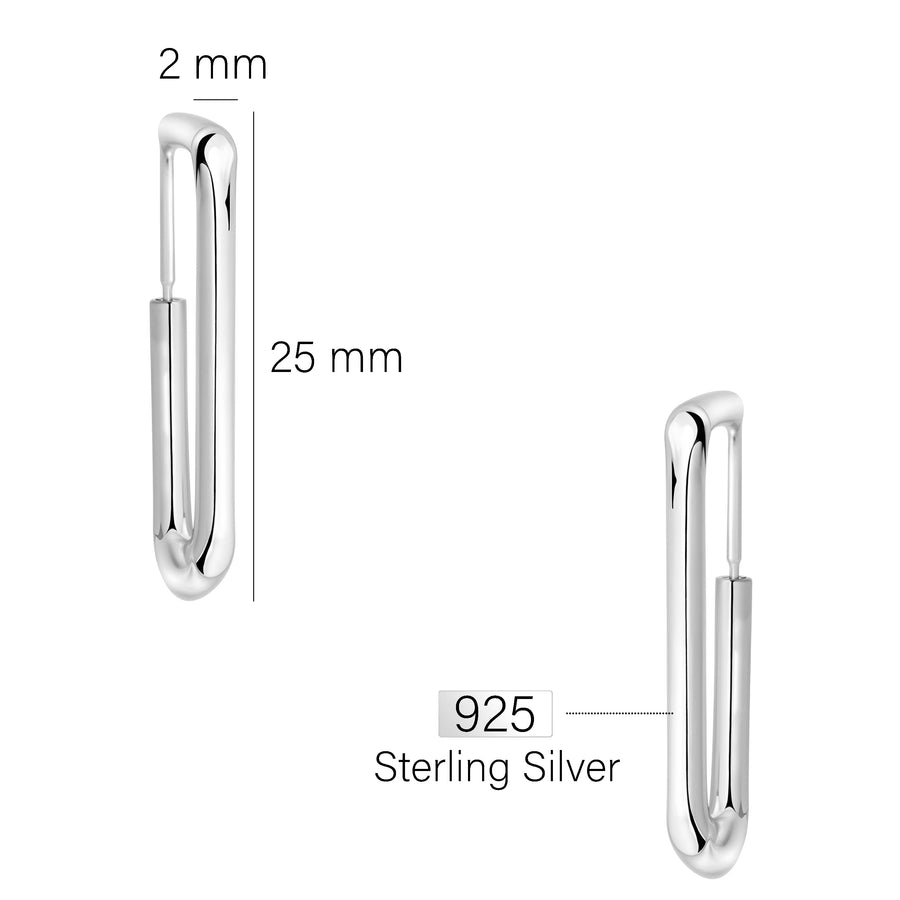 Quadrat Ohrhänger in 925 Silber