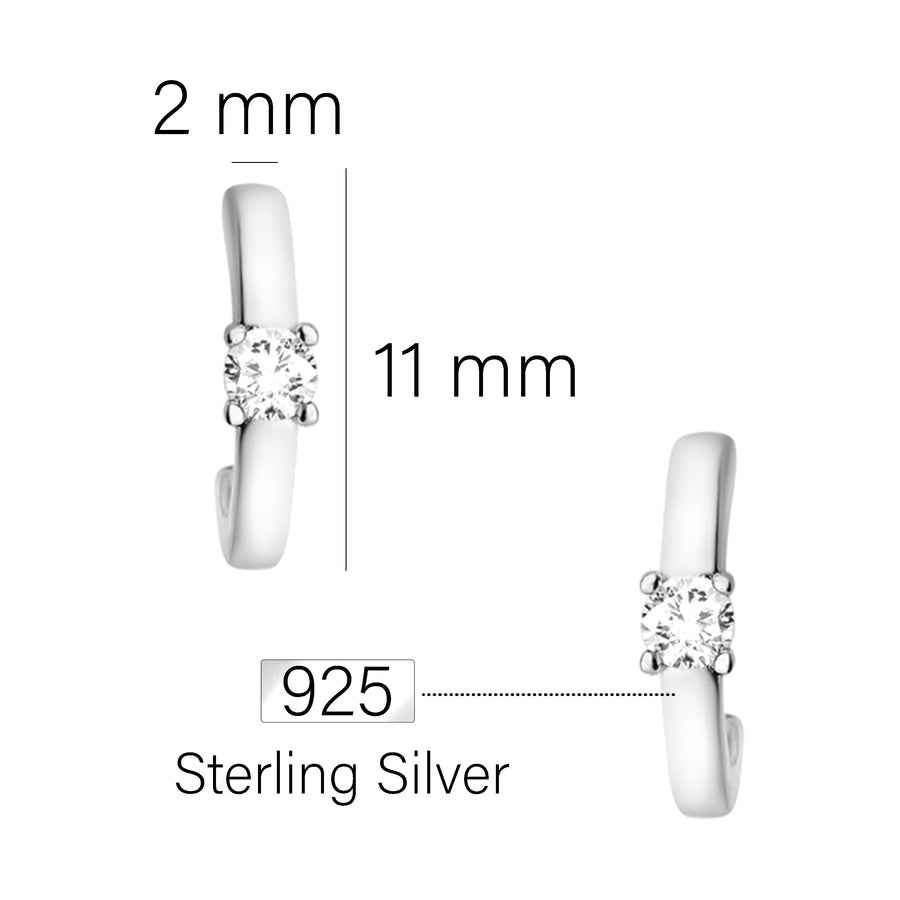 Zirconia Steck Creolen in 925 Silber