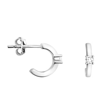 Zirconia Steck Creolen in 925 Silber