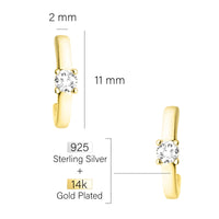 Zirconia Steck Creolen in 925 Silber