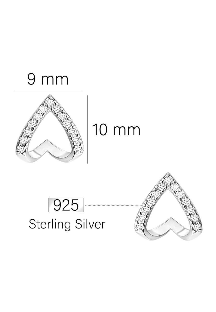 Herz Steck Creolen in 925 Silber