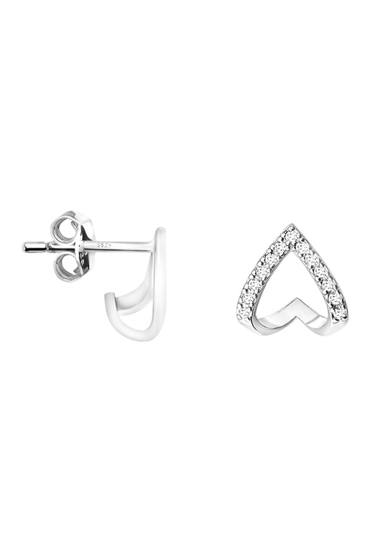 Herz Steck Creolen in 925 Silber