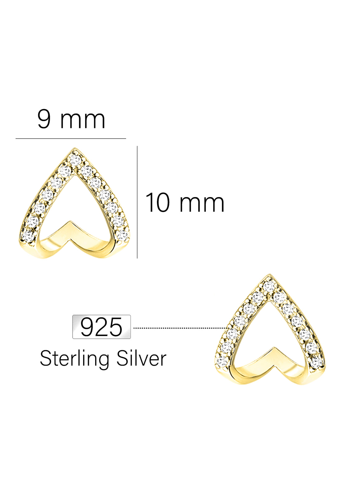 Herz Steck Creolen in 925 Silber