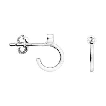 Zirconia Steck Creolen in 925 Silber