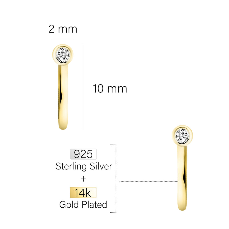 Zirconia Steck Creolen in 925 Silber