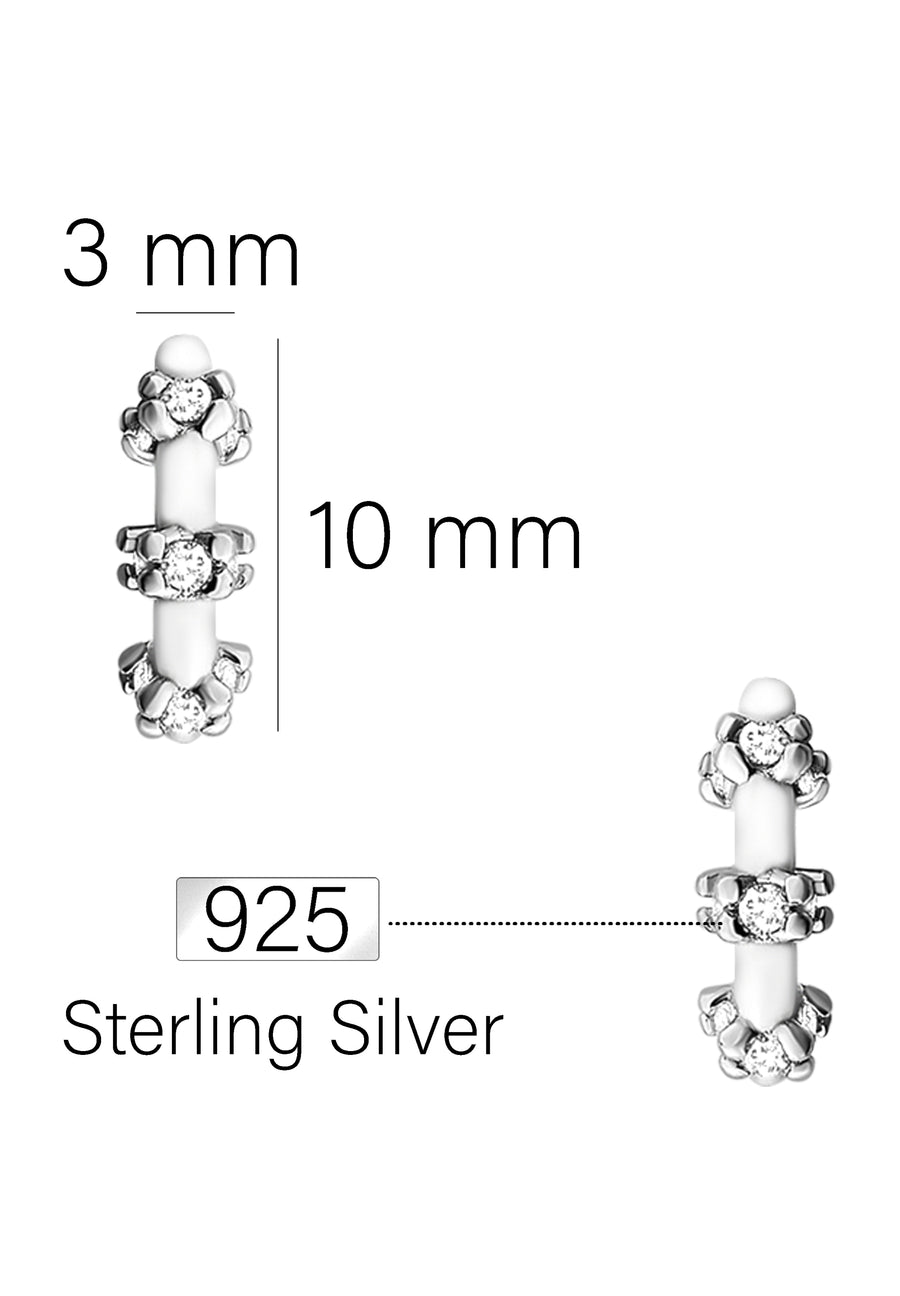 Zirconia Steck Creolen in 925 Silber