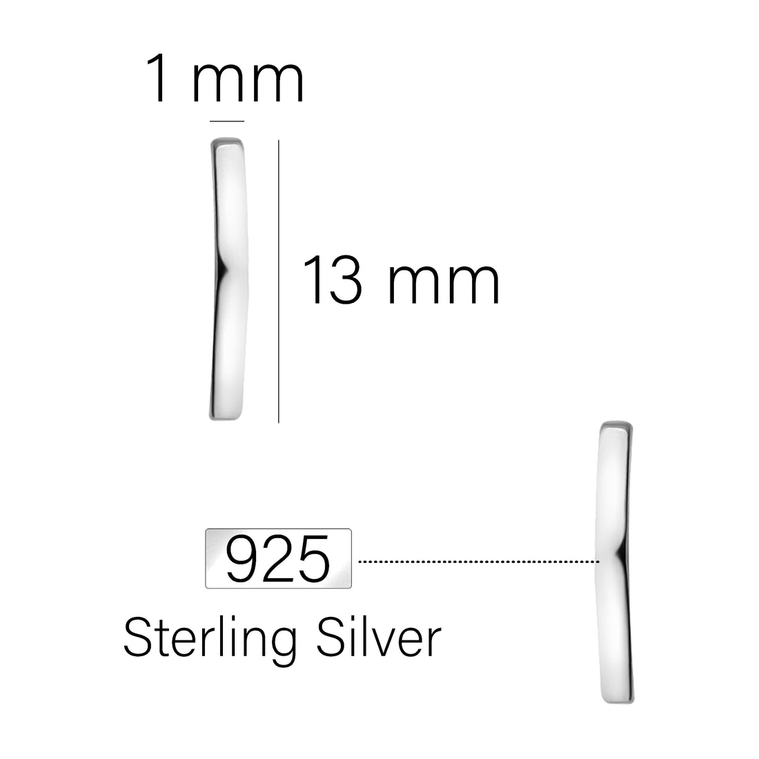 Hexagon Steck Creolen in 925 Silber