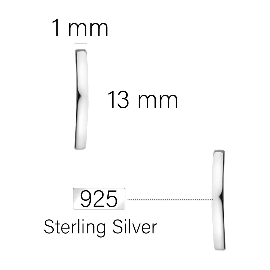 Hexagon Steck Creolen in 925 Silber