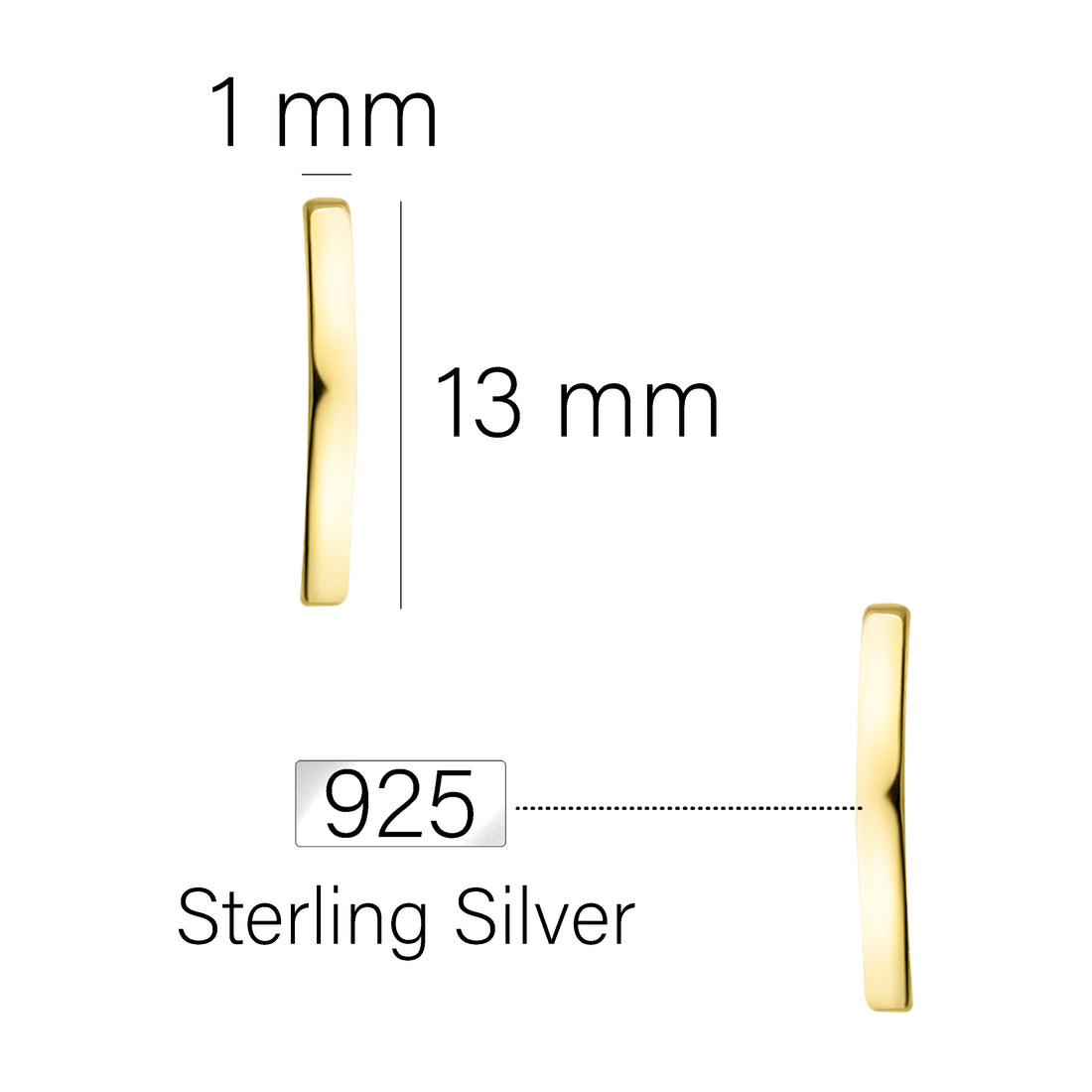 Hexagon Steck Creolen in 925 Silber