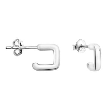 Quadrat Steck Creolen in 925 Silber