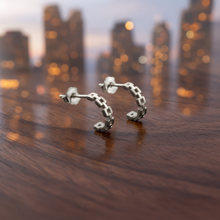 Kette Steck Creolen in 925 Silber