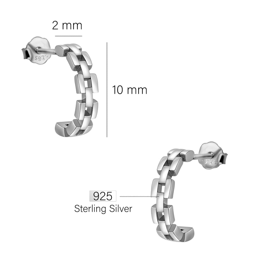 Kette Steck Creolen in 925 Silber