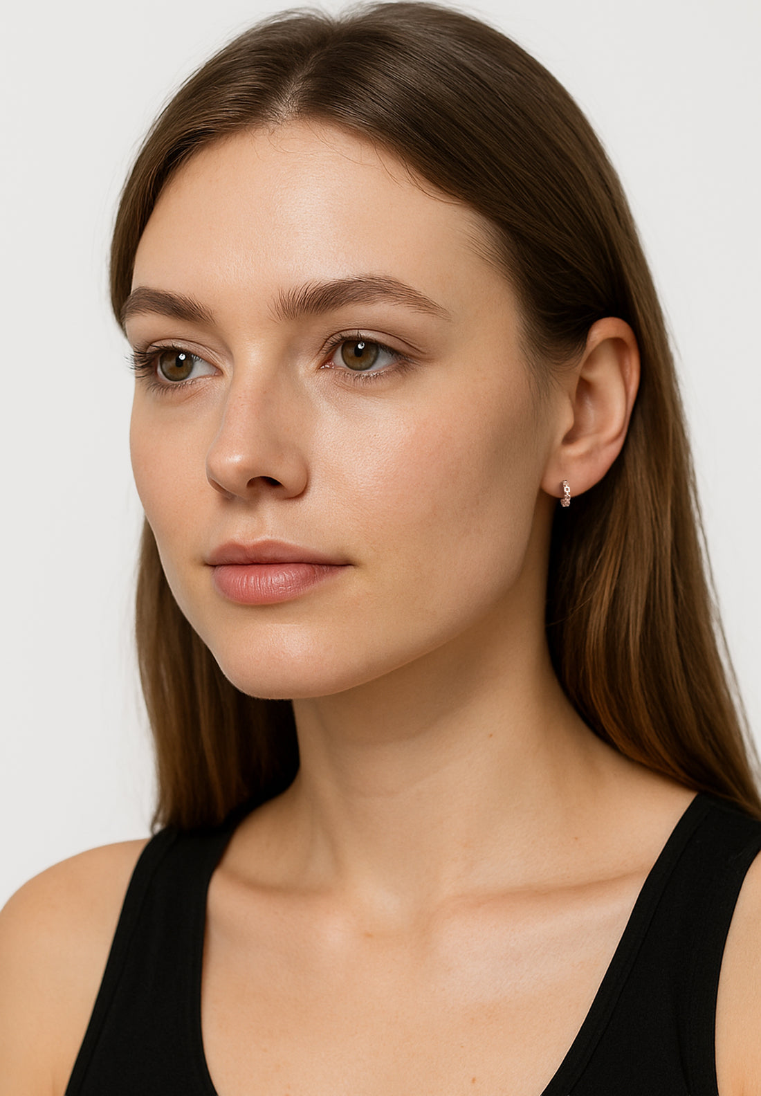 Kette Steck Creolen in 925 Silber