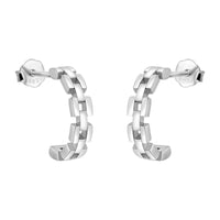 Kette Steck Creolen in 925 Silber