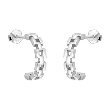Kette Steck Creolen in 925 Silber