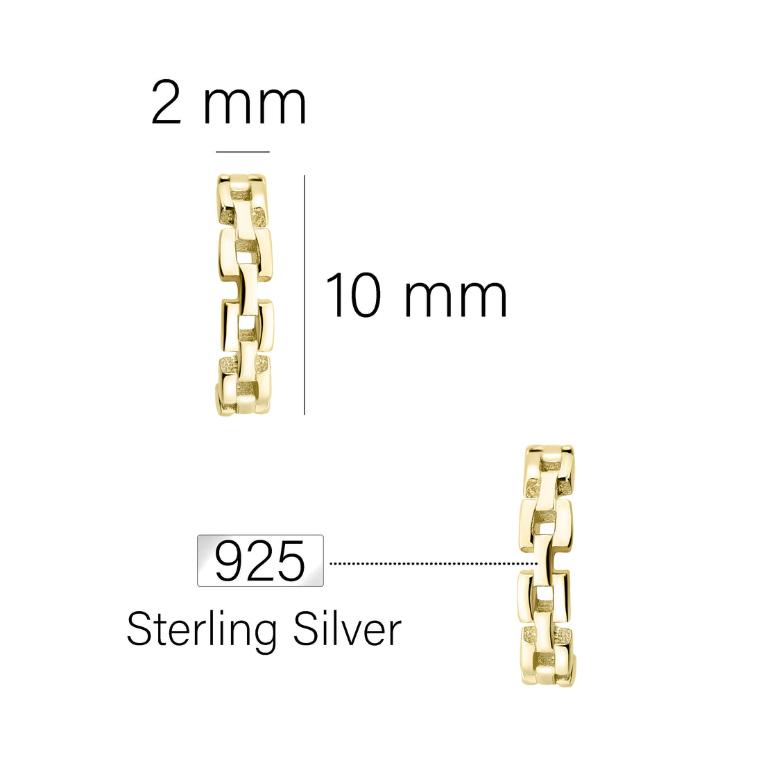 Kette Steck Creolen in 925 Silber