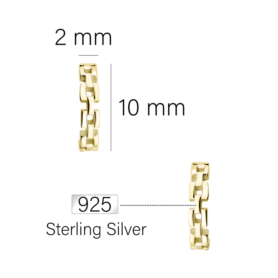 Kette Steck Creolen in 925 Silber