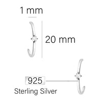 Zirconia Steck Creolen in 925 Silber
