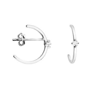 Zirconia Steck Creolen in 925 Silber
