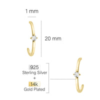 Zirconia Steck Creolen in 925 Silber