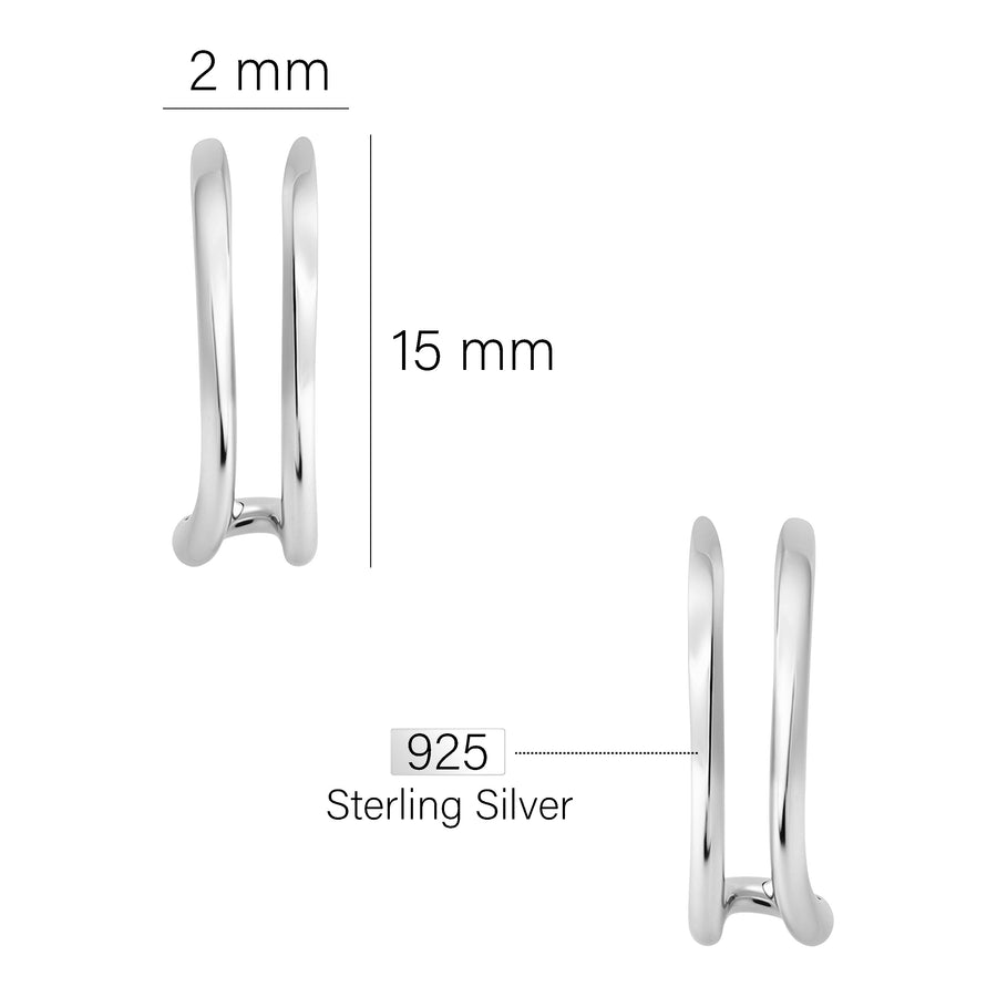Doppel Steck Creolen in 925 Silber
