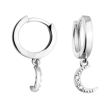 Mond Creolen in 925 Silber
