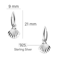 Muschel Creolen in 925 Silber