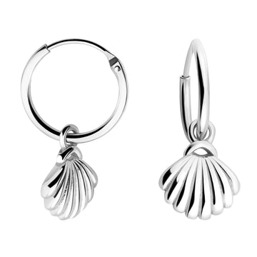 Muschel Creolen in 925 Silber