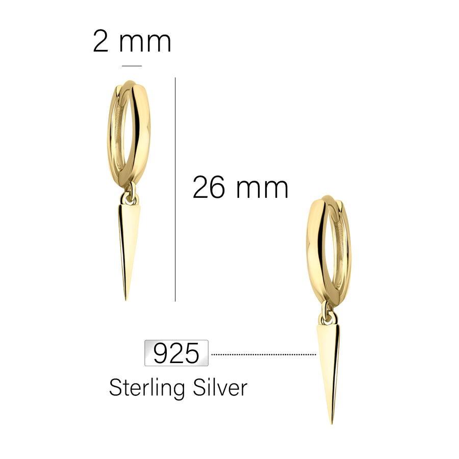 Spitze Creolen in 925 Silber