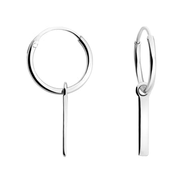 Stab Creolen in 925 Silber
