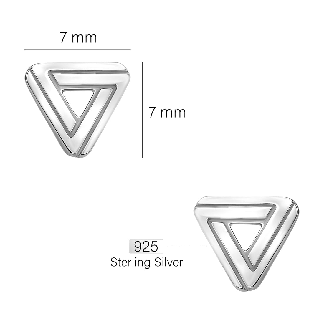 Dreieck Ohrstecker in 925 Silber