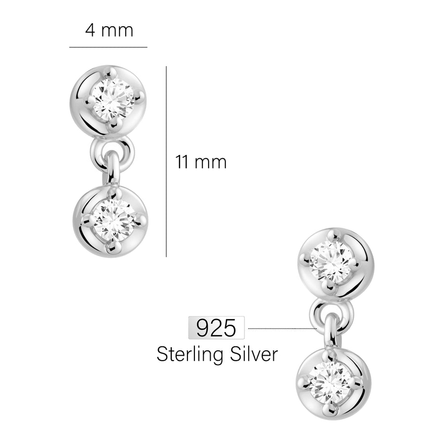 Zirconia Ohrstecker in 925 Silber