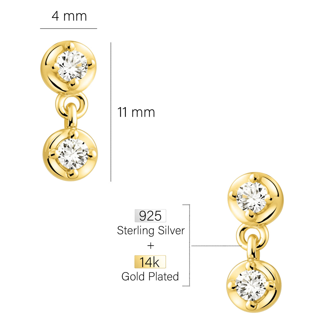 Zirconia Ohrstecker in 925 Silber