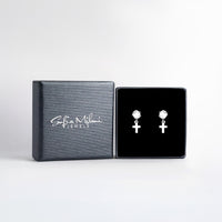 Zirconia Kreuz Ohrstecker in 925 Silber