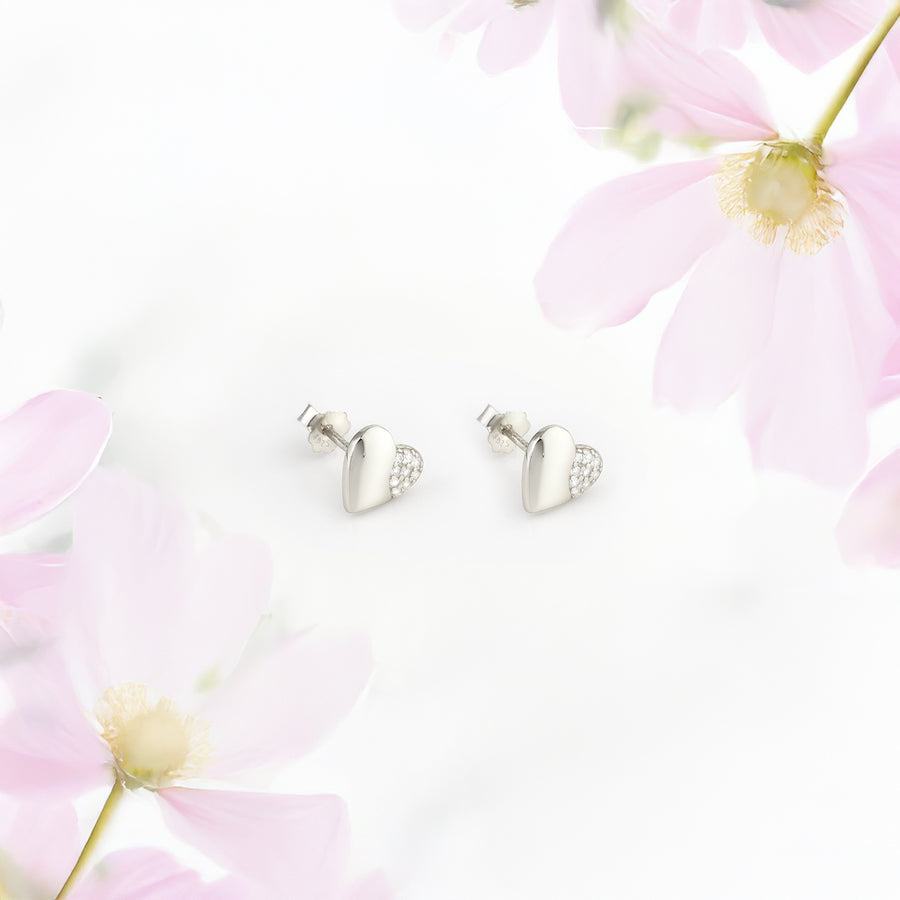 Herz Ohrstecker in 925 Silber von Sofia Milani