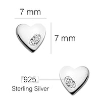 Maßenansicht von Herz Ohrstecker in 925 Silber von Sofia Milani - E1564