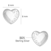 Maßenansicht von Herz Ohrstecker in 925 Silber von Sofia Milani - E1568