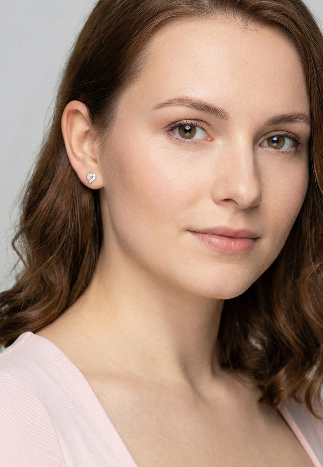 Modelansicht von Herz Ohrstecker in 925 Silber von Sofia Milani - E1568