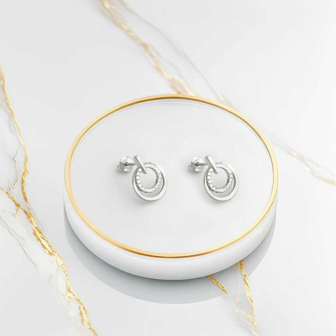 Kreise Ohrstecker in 925 Silber