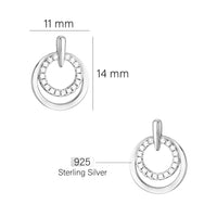 Maßenansicht von Kreis Ohrstecker in 925 Silber von Sofia Milani - E1609