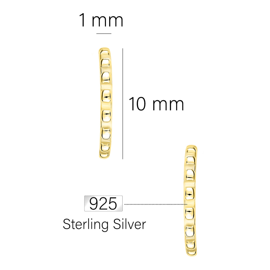 Maßenansicht von Creolen Steck Creolen in 925 Silber von Sofia Milani - E1611