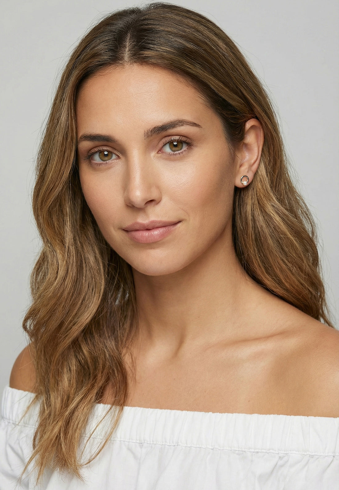 Modelansicht von Kreis Perlen Ohrstecker in 925 Silber von Sofia Milani - E1615