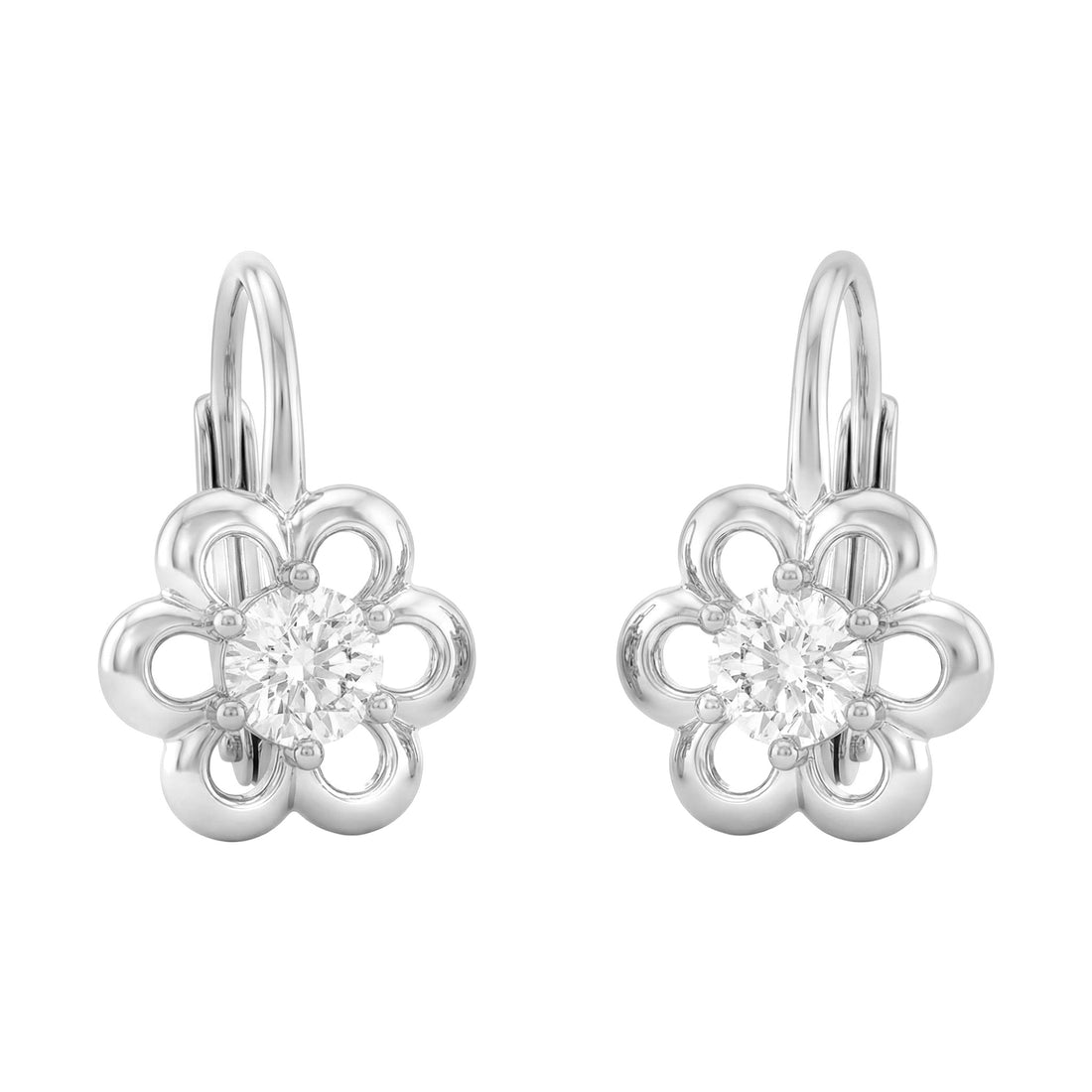 Haupt- und Seitenansicht von Blumen Ohrhänger in 925 Silber von Sofia Milani - E1618