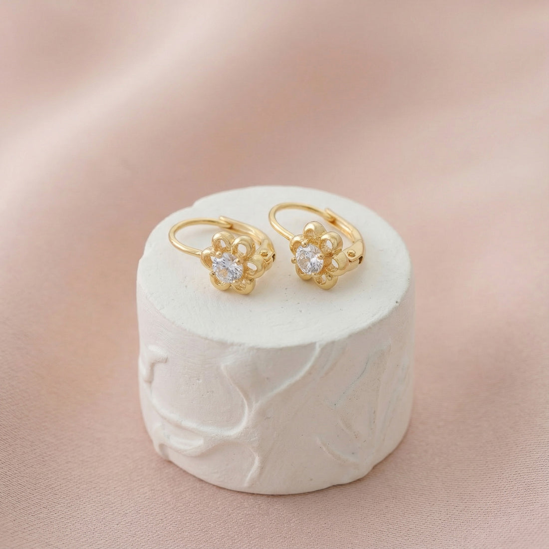 CloseUp von Blumen Ohrhänger in 925 Silber von Sofia Milani - E1619