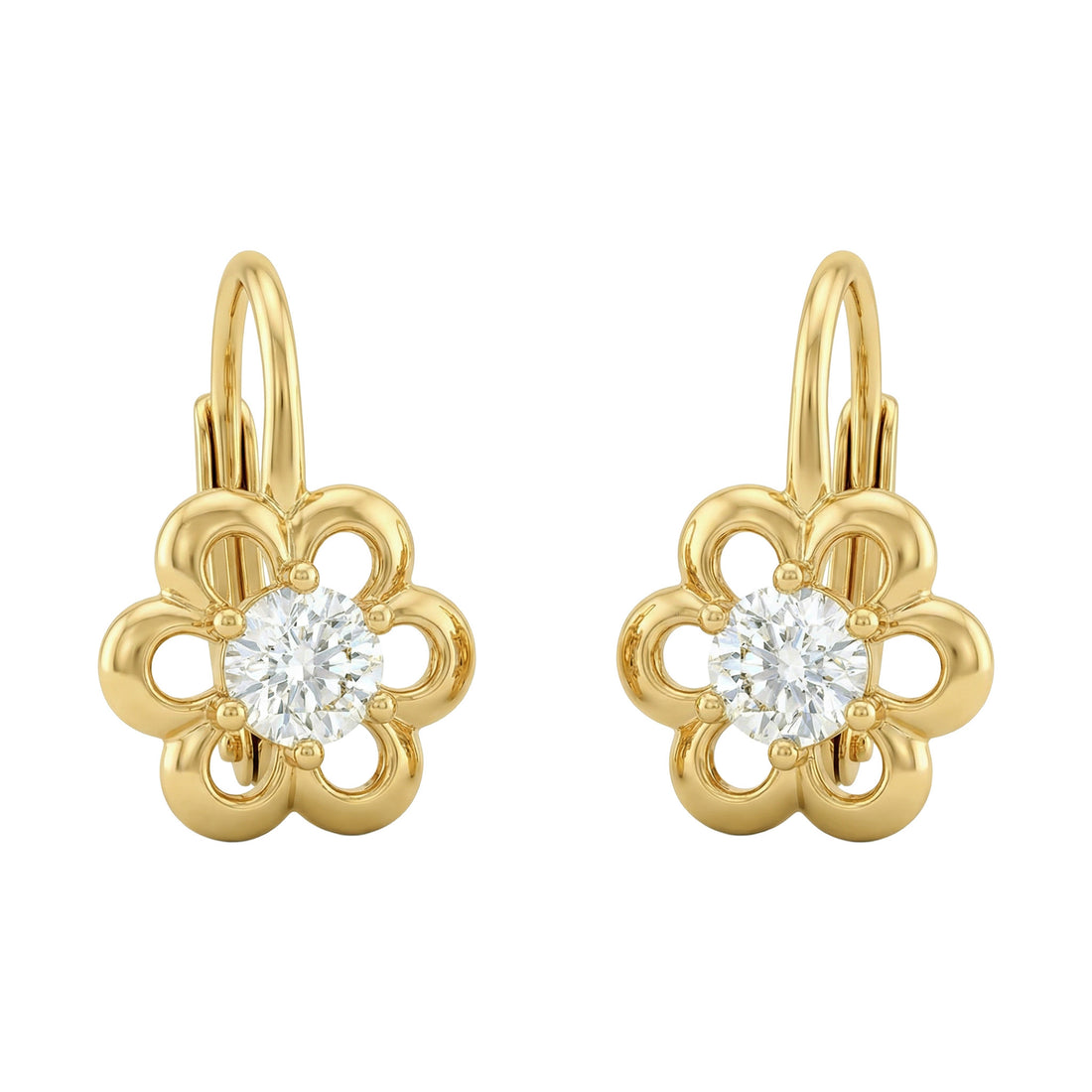 Haupt- und Seitenansicht von Blumen Ohrhänger in 925 Silber von Sofia Milani - E1619