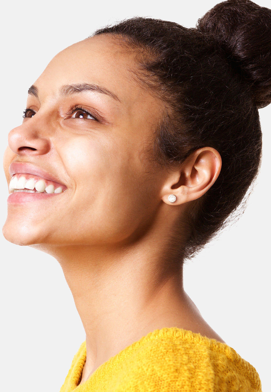 Modelansicht von Gehämmerter Kreis Ohrstecker in 925 Silber von Sofia Milani - E1625