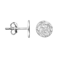 Haupt- und Seitenansicht von Gehämmerter Kreis Ohrstecker in 925 Silber von Sofia Milani - E1625